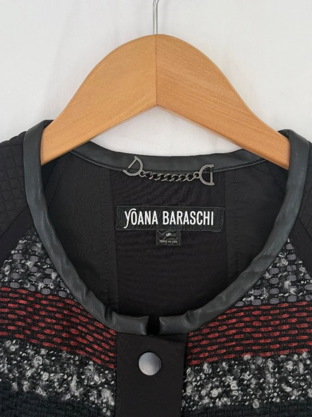 Yoana Baraschi Sz 8 Black Orange Quilted Tweed Five Star Shaper Jacket - Picture 2 of 11